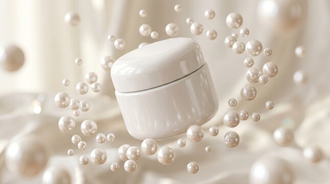 Luxury Pearl Cosmetic Jar Minimal Beauty Mockup