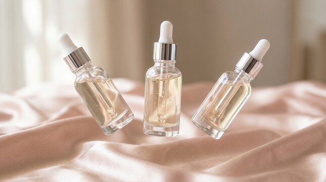 Luxury Perfume Bottles Collection on Neutral Background