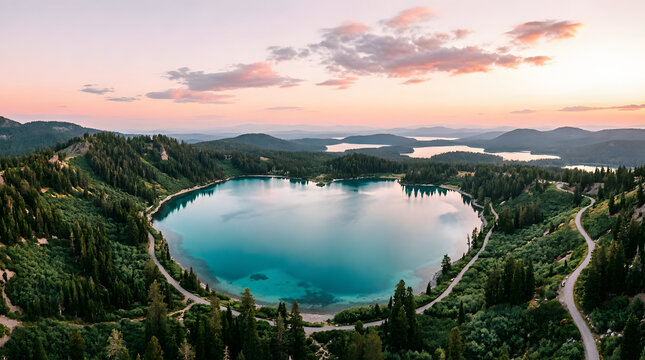 Sao Miguel Island and lake Ponta Delgada, Azores