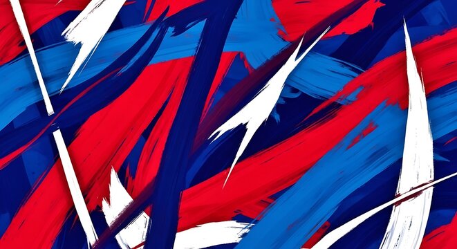Abstract red white and blue pixel art flag design
