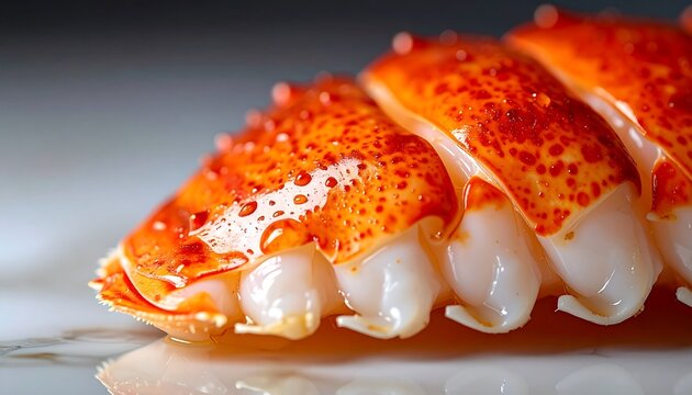 Luxury Lobster Tail Macro Closeup with Sea Salt Texture