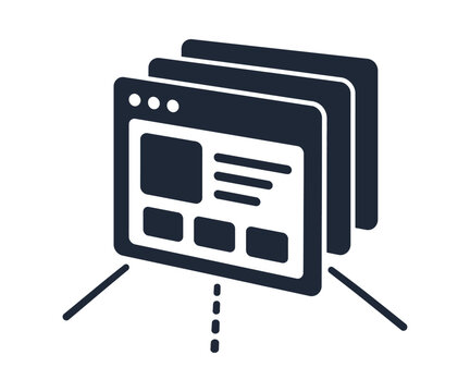 Stack of web pages icon website design concept