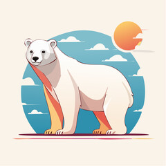 Fototapeta premium Stylized Polar Bear Illustration