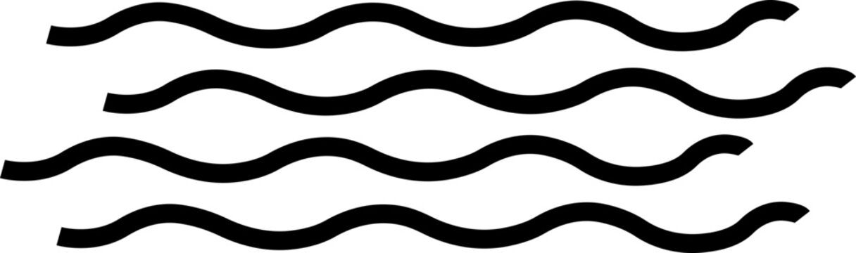Water Wave Single Icon Set Collection Group in Black Flat and Line Style Vector Illustration Featuring Ocean, Ripple, Aqua, Sea Symbols Isolated on Transparent Background