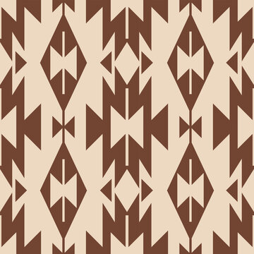 Geometric ethnic Navajo pattern. Aztec Boho geometric pattern. Native American Southwestern style. Fabric design for clothing, textile, wrapping, background, wallpaper, carpet, embroidery, print