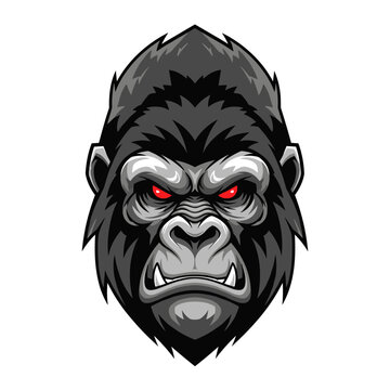 Minimalist Geometric Gorilla Portrait Design
