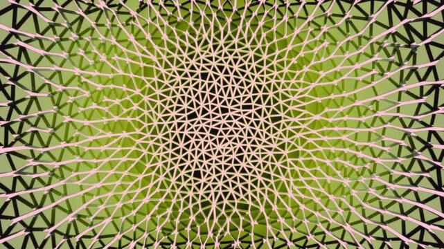 Geometric radial pattern with intersecting white lines on textured background
