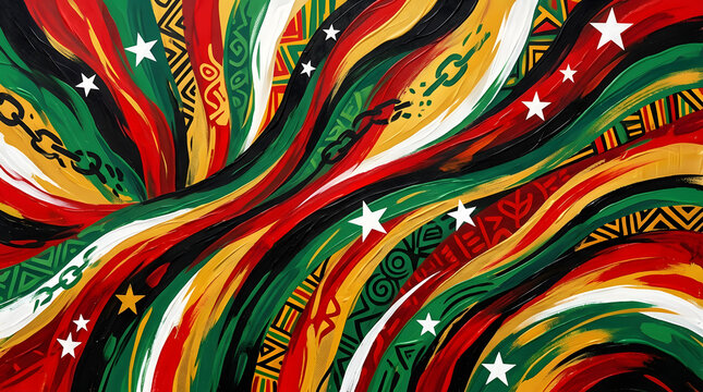 Vibrant african inspired pattern with stars