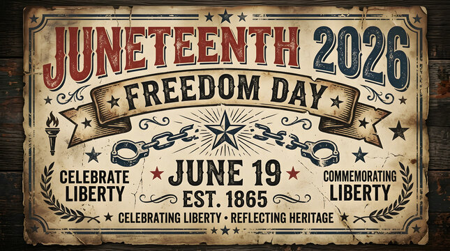 Juneteenth freedom day sign