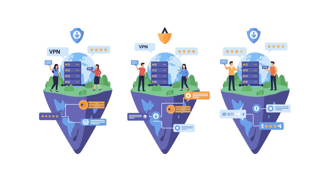 Global VPN Servers and Users Connecting to Cloud Network