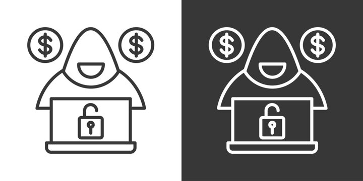 Ransom Demand Icon Set Vector Collection Isolated In Black And White