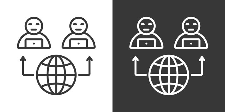 Network Disruption Icon Set Vector Collection Isolated In Black And White