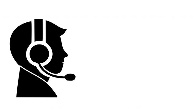 technical support man icon animation