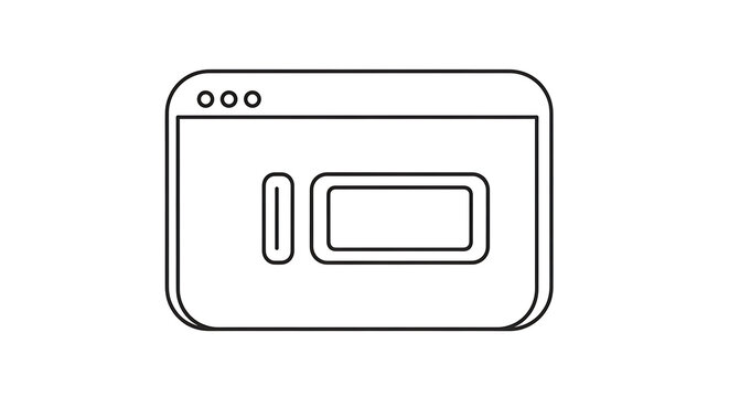 Web browser window layout icon, isolated on white background