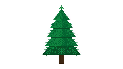 Fototapeta premium Green Christmas Tree With Trunk.