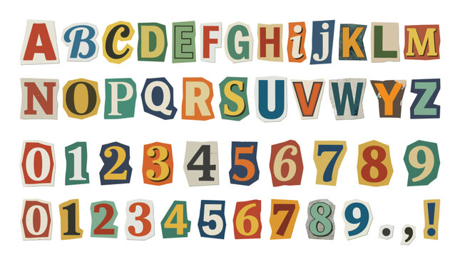 Multicolored Alphabet Letters and Numbers 2.
