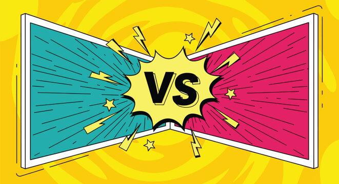 Versus Battle Screen with Comic Book Style.
