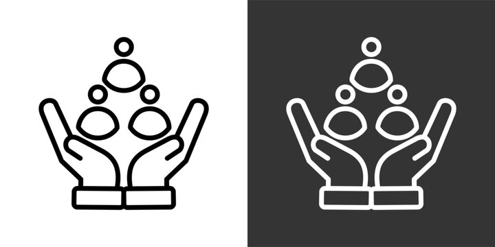 Employee Black And White Multiple Style Icon Set Collection Pack Vector Illustration 