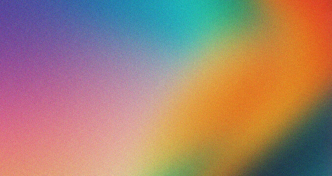 Dynamic grainy gradient background with warm orange and purple tints.