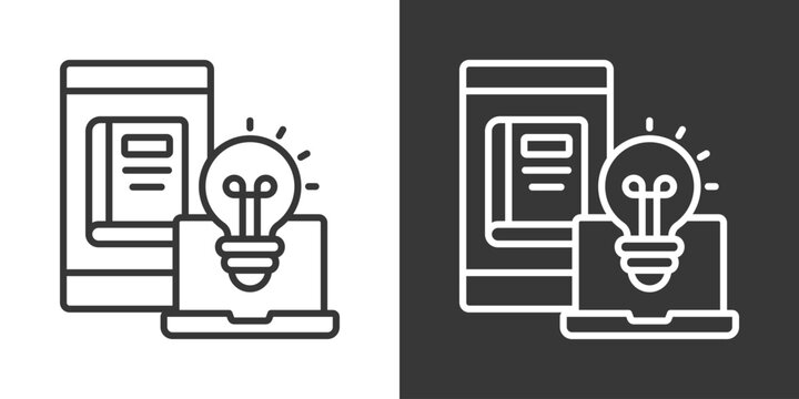 Knowledge System Icon Set Vector Collection Isolated In Black And White