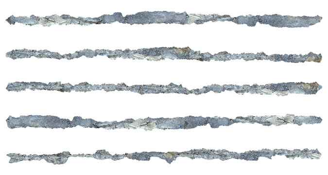 Horizontal Concrete Grunge Strip Collection with Rough Industrial Edges