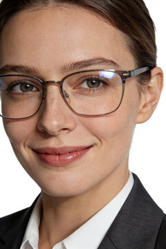 Businesswoman in suit and glasses