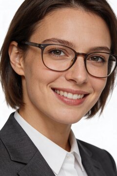Businesswoman in suit and glasses