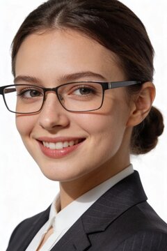 Businesswoman in suit and glasses