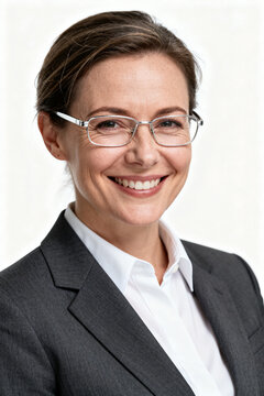 Businesswoman in suit and glasses