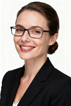 Businesswoman in suit and glasses