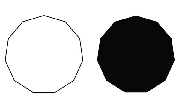 Minimal geometric octagon shapes vector isolated on gray background, featuring outline and solid polygon design for abstract geometry, icon, and graphic illustration use.