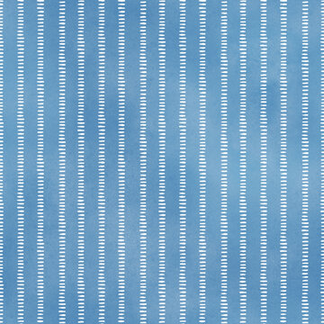Blue Watercolor Dash Stripe Seamless Pattern