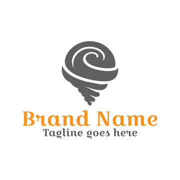 An abstract vector logo design element featuring a cloud blast for modern business technology company concept. Editable color. CMYK color mode.