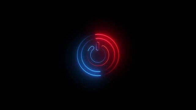 Abstract technology background circle digital hi-tech technology design with power button.