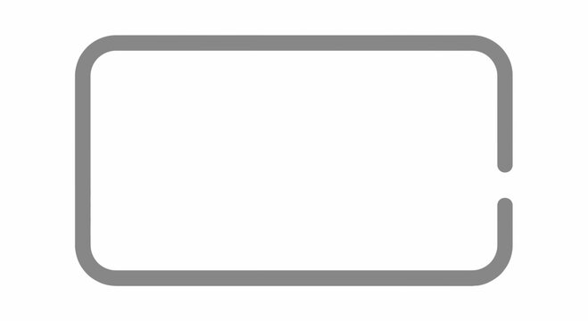 Minimalist empty rectangle frame with rounded corners, clean white background, graphic design element