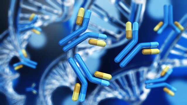 antibodies, immunoglobulins, the immune system, 3D rendering