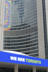 Fototapeta premium FIFA World Cup 2026 tournament branding or host city dressing at Toronto City Hall
