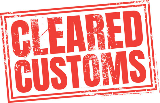 Cleared Customs Vector Red Rubber Stamp