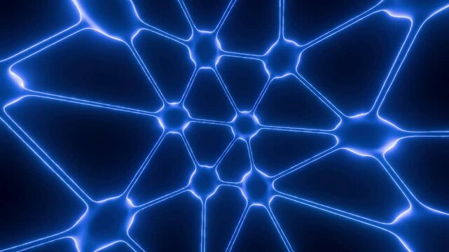Blue Digital Hexagon Network Futuristic Technology Background Loop video 4k