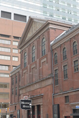 Fototapeta premium exterior facade of Massey Hall, designed by Sidney Badgley (1894), a gift from Hart Massey, located at 178 Victoria St, Toronto