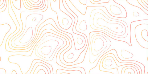 Fototapeta premium Topographic canyon geometric map relief texture with curved layers and shadow. abstract White background with a beautiful pattern, Topographic contour lines vector map seamless pattern vector.