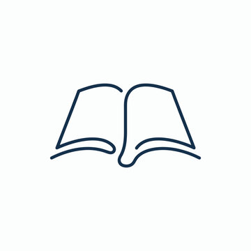 Open Book Icon Simple Line Art.