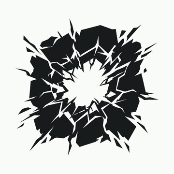 Black and white broken glass effect.