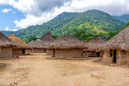Colombia, Tungueka , village of the indigenous Kogi people.