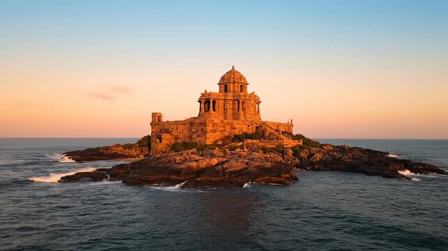 Vivekananda Rock Memorial Kanyakumari Sunrise Ocean View.