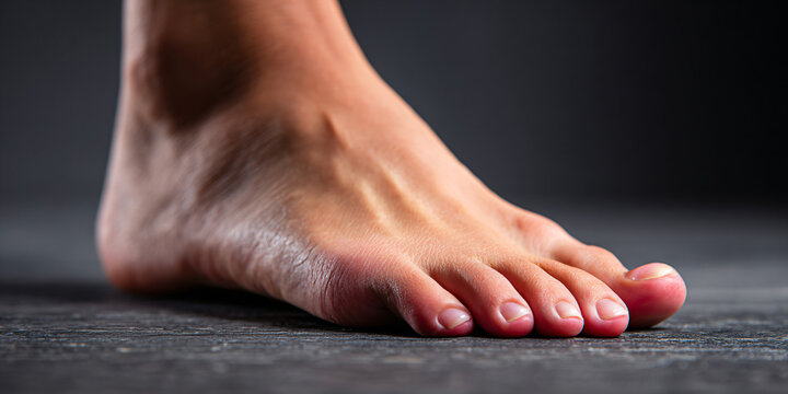 Hallux Valgus Big Toe Deformity Bare Foot Close Up