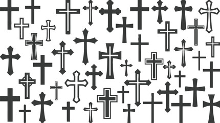 Fototapeta premium Variety of Cross Designs for Religious Themes