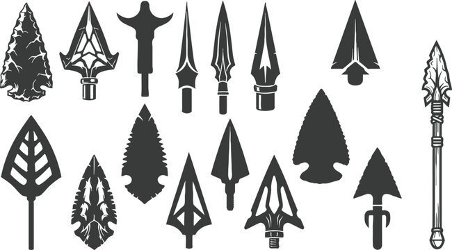 Collection of Various Arrowheads and Spear Tips