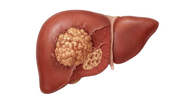 Liver Cancer Tumor Growth Detailed Oncology Medical Illustration