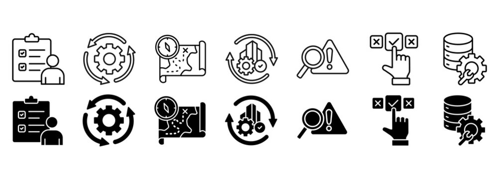 Business continuity planning icon set. prevention and recovery. Vector Illustration Concept